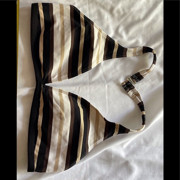 3 piece JAG swimsuit/skirt bl/br/tan stripes Only wore once !! rare - Picture 5 of 11